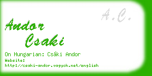 andor csaki business card